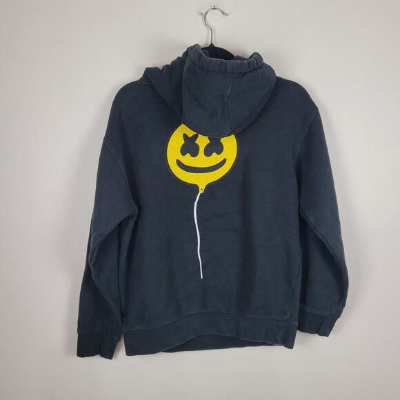 Mellogang Marshmello Hoodie Black Yellow Smiley Face Band Tee Unisex Size M - Picture 3 of 6